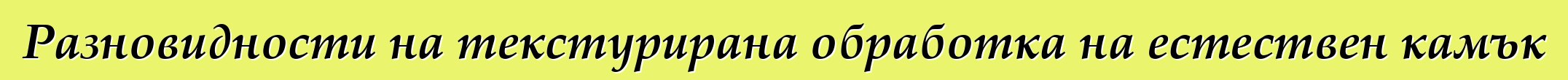 Разновидности на текстурирана обработка на естествен камък