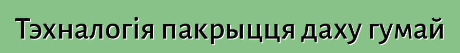 Тэхналогія пакрыцця даху гумай