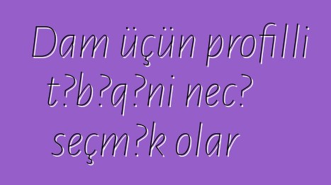 Dam üçün profilli təbəqəni necə seçmək olar