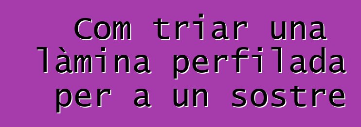 Com triar una làmina perfilada per a un sostre