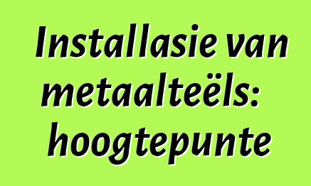 Installasie van metaalteëls: hoogtepunte