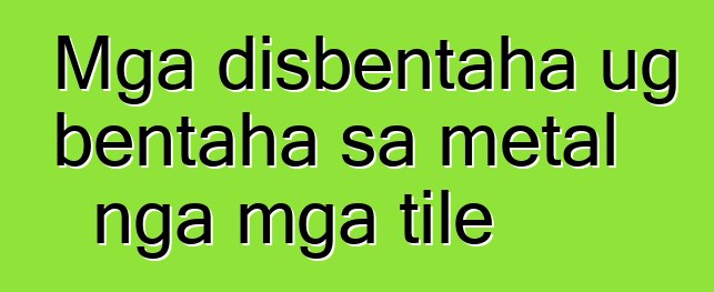 Mga disbentaha ug bentaha sa metal nga mga tile