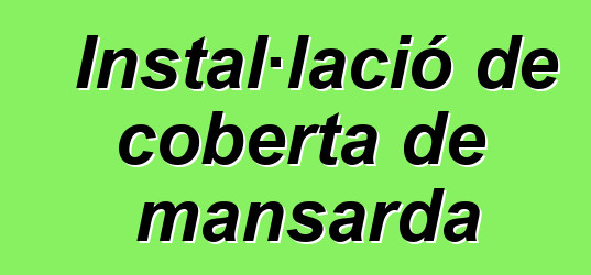 Instal·lació de coberta de mansarda