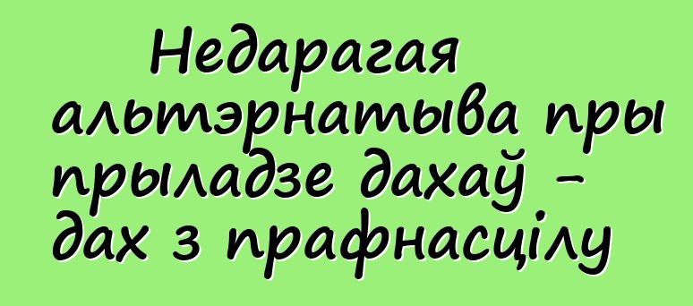 Недарагая альтэрнатыва пры прыладзе дахаў - дах з прафнасцілу