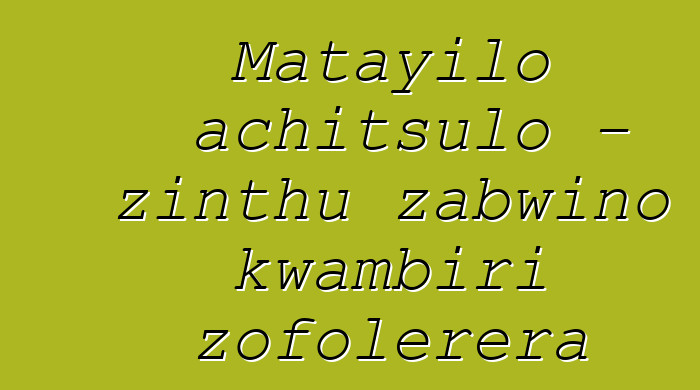 Matayilo achitsulo - zinthu zabwino kwambiri zofolerera