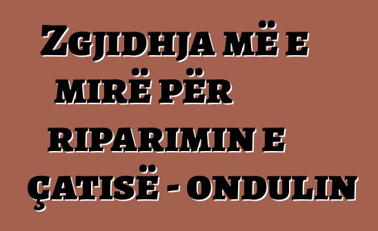 Zgjidhja më e mirë për riparimin e çatisë - ondulin