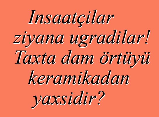 İnşaatçılar ziyana uğradılar! Taxta dam örtüyü keramikadan yaxşıdır?