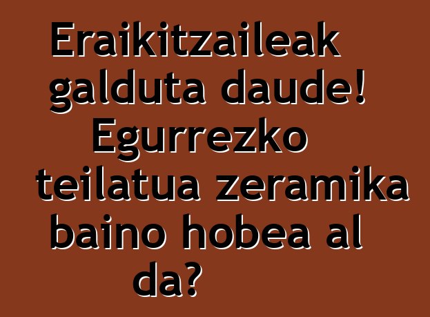 Eraikitzaileak galduta daude! Egurrezko teilatua zeramika baino hobea al da?