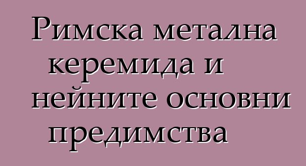 Римска метална керемида и нейните основни предимства