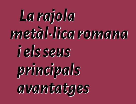 La rajola metàl·lica romana i els seus principals avantatges