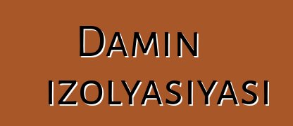 Damın izolyasiyası