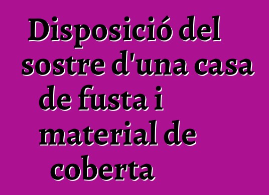 Disposició del sostre d'una casa de fusta i material de coberta