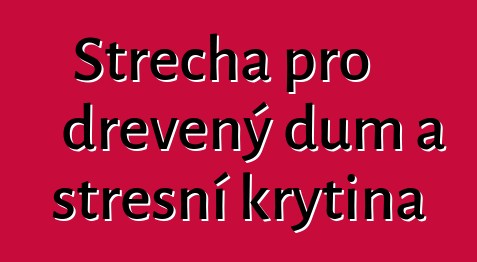 Střecha pro dřevěný dům a střešní krytina