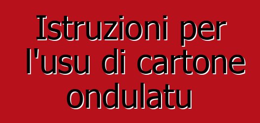 Istruzioni per l'usu di cartone ondulatu