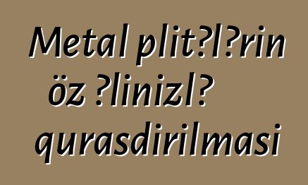 Metal plitələrin öz əlinizlə quraşdırılması