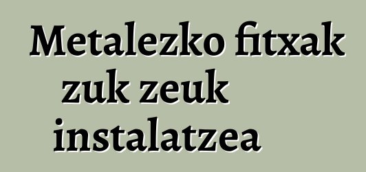 Metalezko fitxak zuk zeuk instalatzea