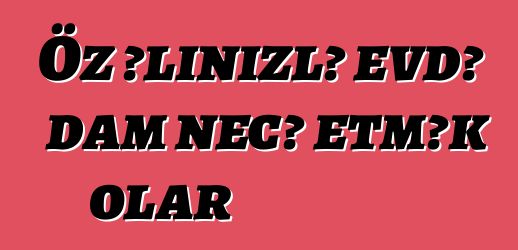 Öz əlinizlə evdə dam necə etmək olar