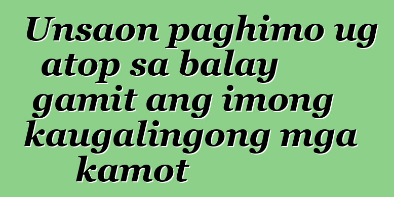 Unsaon paghimo ug atop sa balay gamit ang imong kaugalingong mga kamot