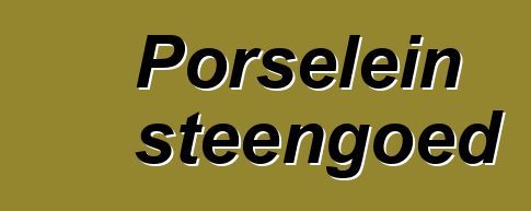 Porselein steengoed