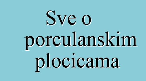 Sve o porculanskim pločicama