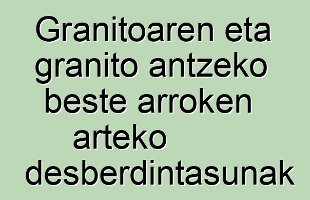 Granitoaren eta granito antzeko beste arroken arteko desberdintasunak