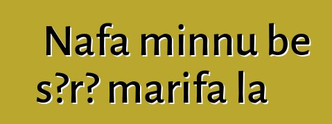 Nafa minnu bɛ sɔrɔ marifa la