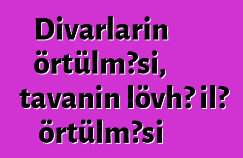 Divarların örtülməsi, tavanın lövhə ilə örtülməsi