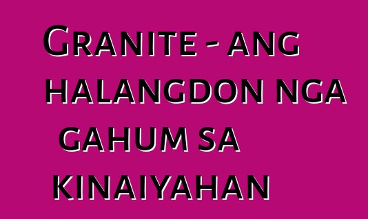 Granite - ang halangdon nga gahum sa kinaiyahan