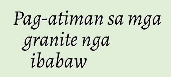 Pag-atiman sa mga granite nga ibabaw