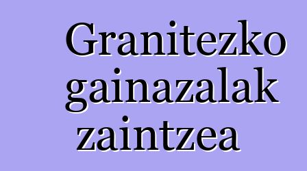 Granitezko gainazalak zaintzea