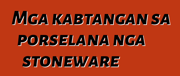 Mga kabtangan sa porselana nga stoneware