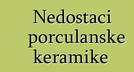 Nedostaci porculanske keramike