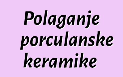 Polaganje porculanske keramike