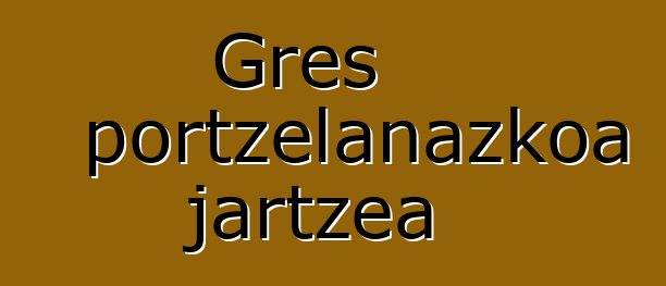 Gres portzelanazkoa jartzea