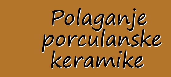 Polaganje porculanske keramike