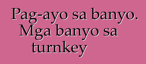 Pag-ayo sa banyo. Mga banyo sa turnkey