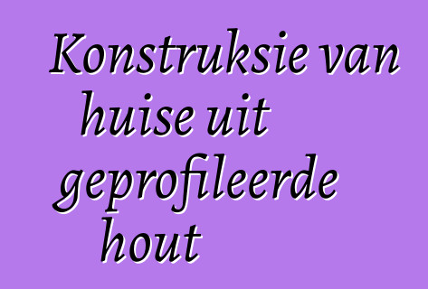 Konstruksie van huise uit geprofileerde hout