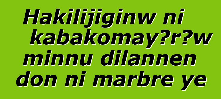 Hakilijiginw ni kabakomayɔrɔw minnu dilannen don ni marbre ye