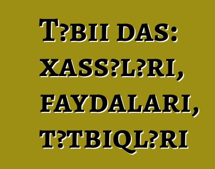 Təbii daş: xassələri, faydaları, tətbiqləri