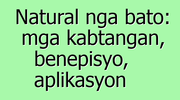 Natural nga bato: mga kabtangan, benepisyo, aplikasyon