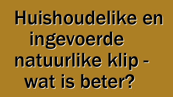 Huishoudelike en ingevoerde natuurlike klip - wat is beter?