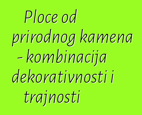 Ploče od prirodnog kamena - kombinacija dekorativnosti i trajnosti