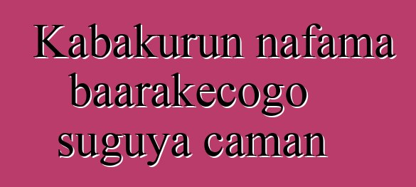 Kabakurun nafama baarakɛcogo suguya caman