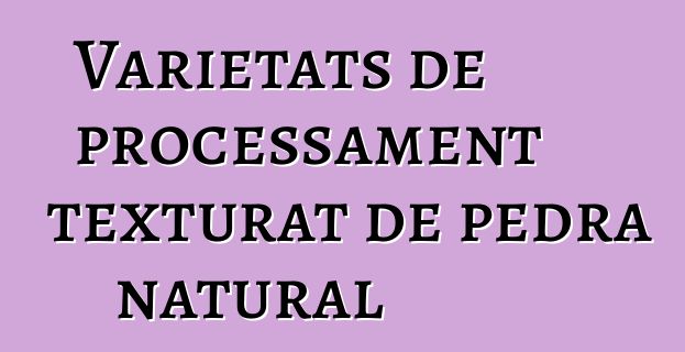 Varietats de processament texturat de pedra natural