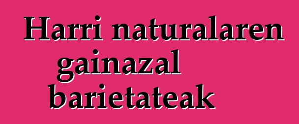 Harri naturalaren gainazal barietateak