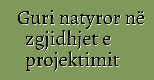 Guri natyror në zgjidhjet e projektimit