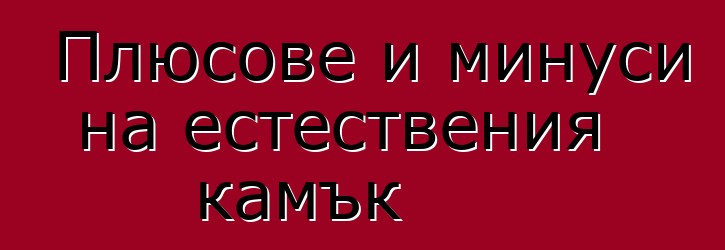 Плюсове и минуси на естествения камък