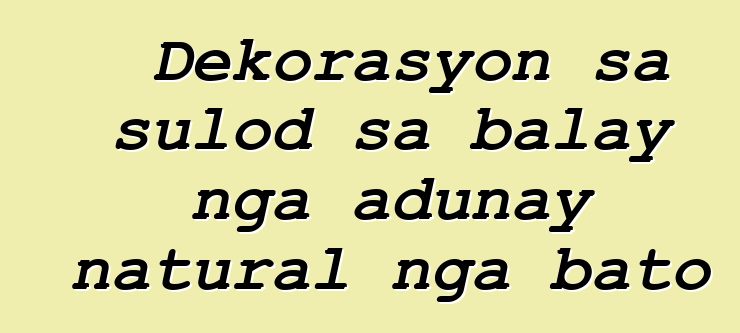 Dekorasyon sa sulod sa balay nga adunay natural nga bato