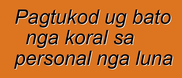 Pagtukod ug bato nga koral sa personal nga luna