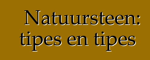 Natuursteen: tipes en tipes